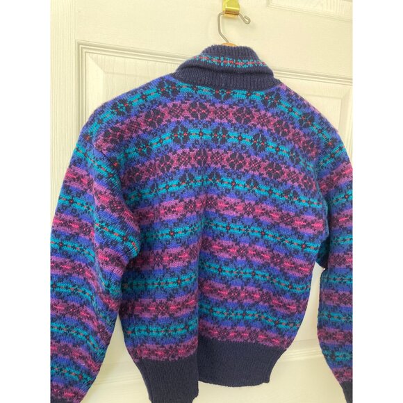 Talbots Susan Bristol Vintage Multicolor Shetland Wool Cardigan Sweater S - Picture 2 of 14